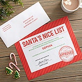 Personalized Santa's Nice List Certificate - 22208