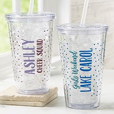 Personalized Acrylic Insulated Tumblers With Lid & Straw - 22217