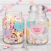 Conversation Hearts Personalized Candy Jar - 22238