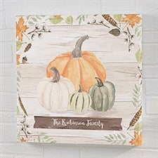 Autumn Pumpkins Light Wash Personalized Canvas Prints - 22243