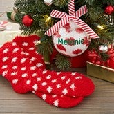 Merry Mistletoes Personalized Ornament With Socks - 22308