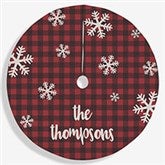 Cozy Cabin Personalized Buffalo Check Christmas Tree Skirt - 22311