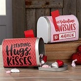 Hugs, Kisses & Valentine Wishes Personalized Valentine's Day Mailbox - 22371