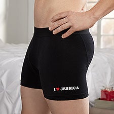 Personalized Boxer Briefs For Him -  I Heart You - 22379