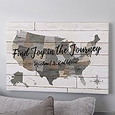 Barnboard Map Personalized Canvas Prints - 22401