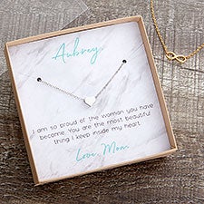 Necklace With Personalized Marble Message Display Card - 22426