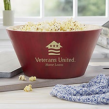VU Personalized Red Bamboo Serving Bowl - 22461