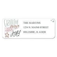Grateful, Merry, Happy Address Labels  - 22495