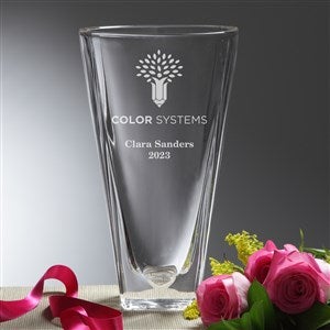 Personalized Corporate Engraved Logo Crystal Vase - 10108