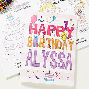 Happy Birthday Boy or Girl Personalized Coloring Activity Book - 10163