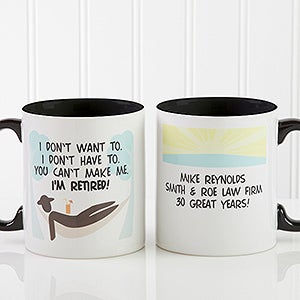 Im Retired Personalized Retirement Coffee Mugs - Black Handle - 10174-B
