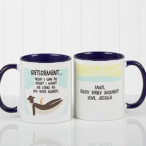 Im Retired Personalized Retirement Coffee Mug- 11oz.- Blue - 10174-BL