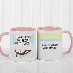 Large Personalized Retirement Coffee Mugs - Im Retired - Pink Mug - 10174-P