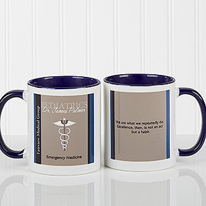Doctors Personalized Coffee Mugs - Medical Professions - Blue Handle - 10223-BL
