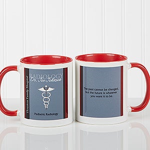 Doctors Personalized Coffee Mugs - Medical Professions - Red Handle - 10223-R
