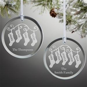 Stocking Family Personalized Glass Ornament - 10238