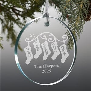 Stocking Family Personalized Premium Glass Ornament - 10238-P