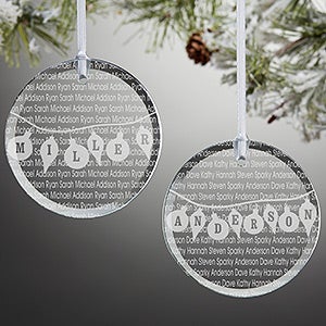 Family Circle Personalized Glass Ornament - 10239