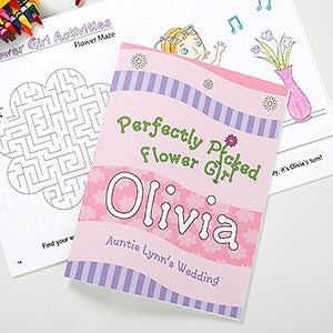 Perfectly Picked Flower Girl Personalized Coloring Activity Book - 10246