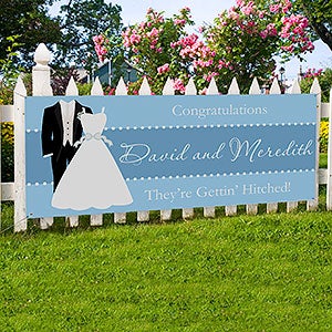 Wedding Shower Personalized Banner - 45x108 - 10304-L