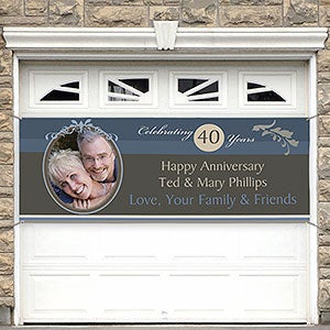 Happy Anniversary Personalized Photo Banner - 45x108 - 10308-L