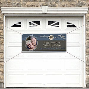 Happy Anniversary Personalized Photo Banner - 20x48 - 10308-S