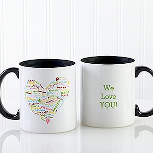 Her Heart of Love Personalized Coffee Mug 11oz.- Black - 10430-B
