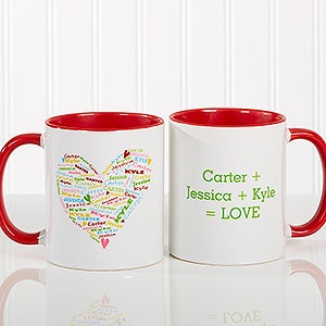 Her Heart of Love Personalized Coffee Mug 11 oz.- Red - 10430-R