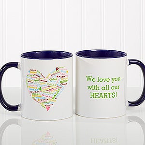 Her Heart of Love Personalized Coffee Mug 11 oz.- Blue - 10430-BL