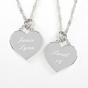 Birthday Wishes Personalized Heart Necklace - 10435-M