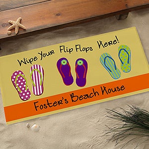 Large Personalized Summer Doormats - Flip Flops - 10545-O