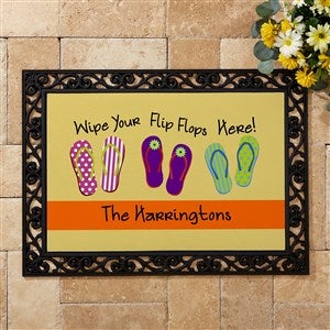 Personalized Summer Doormat With Rubber Back - Flip Flops - 10545-S