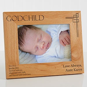 Personalized Godchild Wood Picture Frame - 5x7 - 10650-M