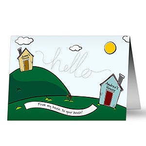 Miles Apart Personalized Greeting Card - 10678