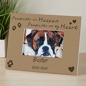 Pawprints In Heaven Personalized Photo Frame - 4x6 Tabletop - Horizontal - 10682