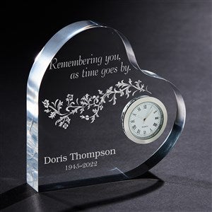 Remembering You Engraved Heart Clock - 10784