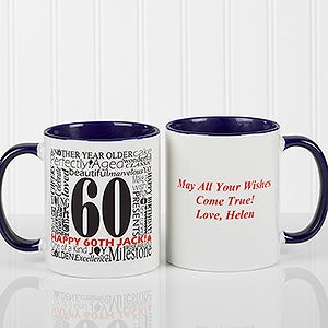 Personalized Blue Coffee Mugs - Another Year Gone By - 10835-BL