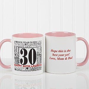 Personalized Birthday Coffee Mugs - Another Year - Pink - 10835-P