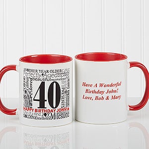 Red Personalized Birthday Coffee Mug - Another Year Gone By - 10835-R