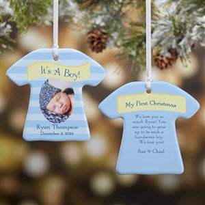 Personalized Baby Photo Christmas Ornaments - Its A Boy or Girl - 2-Sided - 10925-2