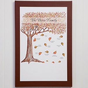 Fall Family Tree 20x30 Personalized Canvas Wall Art - 10937-L
