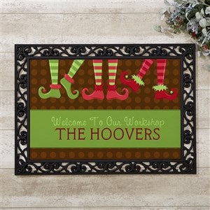 Personalized Christmas Elf Doormat - Welcome To Our Workshop - 10955