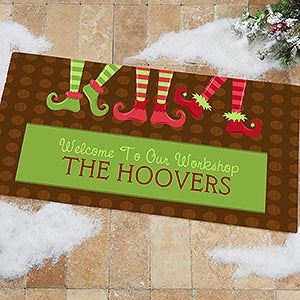 Personalized Christmas Elf Oversized Doormat - Welcome To Our Workshop - 10955-O