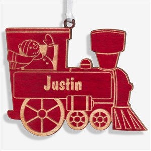 Holiday Train Personalized Red Wood Ornament - 10975-R