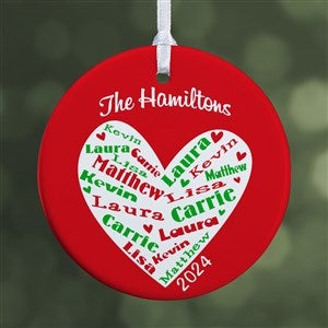 Personalized Christmas Ornaments - Heart of Love - 1-Sided - 10987-1S