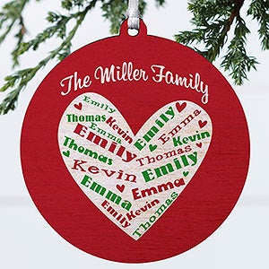 Heart Of Love Personalized Wood Ornament - 10987-1W