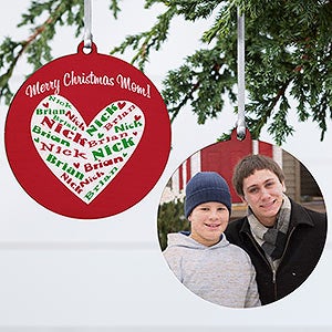 Heart Of Love Personalized Wood Photo Ornament - 10987-2W