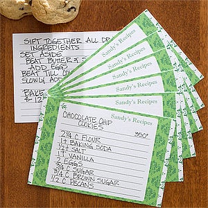 Personalized 3x5 Recipe Cards - Damask - 11027