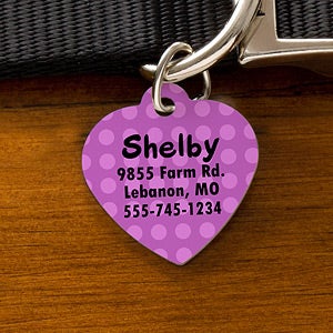 Personalized Pet ID Tags - Heart - 11050-H