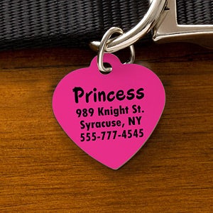 Engraved Pet ID Tags - Heart - 11051-H